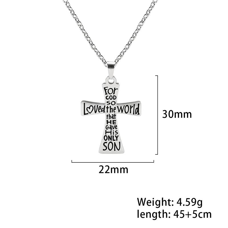 Cazador Trendy Religious Jesus Cross Pendant Necklace Gold Color Stainless Steel Chain Necklaces For Unisex Hollow Jewelry Gift
