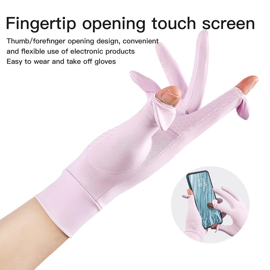 Women Mid Sunscreen Gloves Summer Spring Thin Elastic Anti Uv Driving Gloves Slip Resistant Etiquette Gloves