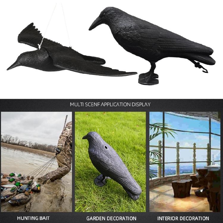 Crow Statues Crow Figure Crow Bird Figures Stand Flying Halloween Bird Decors