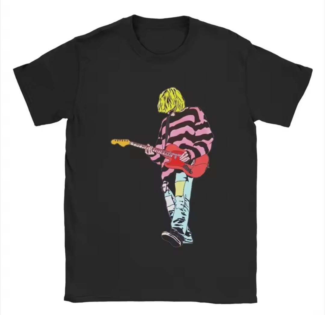 Kurt Cobain Vintage Graphic Print Mens T-Shirt S