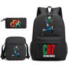Mochila escolar de gran capacidad con correa para el hombro; set de tres piezas para estuche de lápices de estudiante