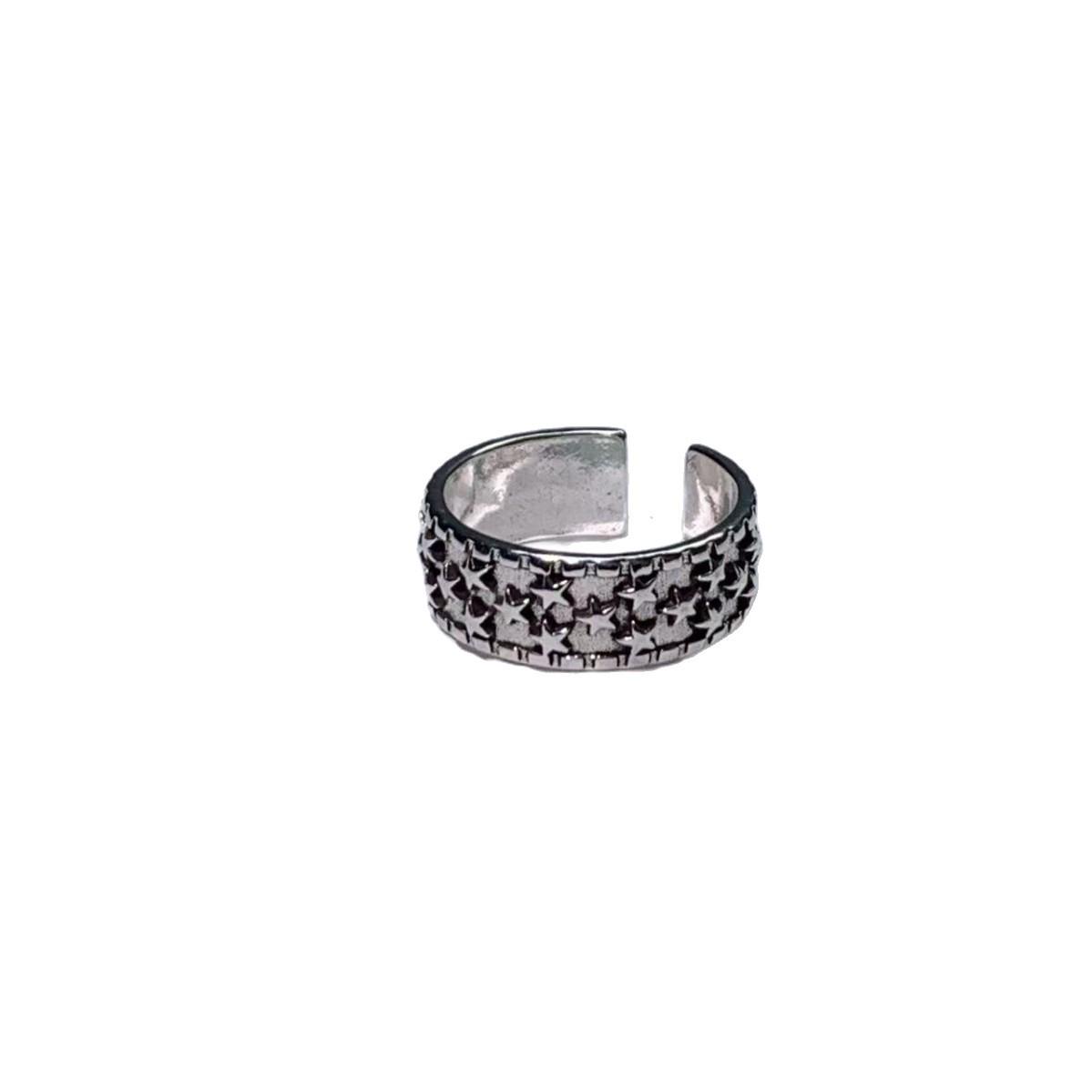 Women s Korean Retro Star Open Finger Ring Adjustable Open Design античный серебряного