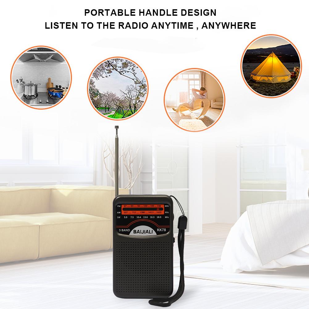 Outdoor Radio Built-in Speaker Portable Mini Radio SW/AM/FM Battery Operated Telescopic Antenna for Indoor Outdoor Emergency Use
