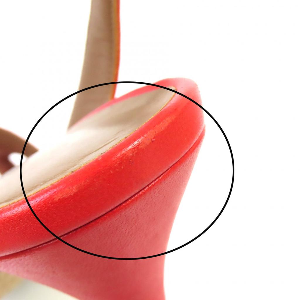 Hermes Sandals Night H Logo Slingback Leather Red Leather Women 36 Used