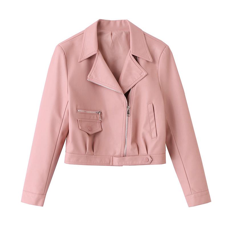 Women's Sheepskin Suit Collar Leather Jacket - Autumn & Winter 2025, Petite Short Design