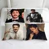Cool Actor PPedro Pascal Square Pillow Cover Decorative Throw Pillow Case for Sofa Couch Bed Home Car Living Room Decoration