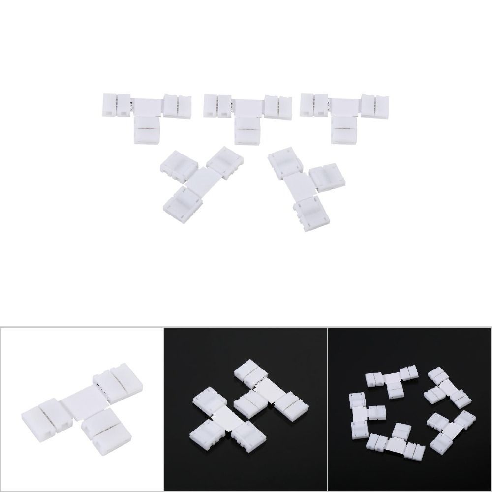 RGB LED Strip Connector Kit T/L Shape Quick Splitter Corner Connector  For 5050 LED Strip