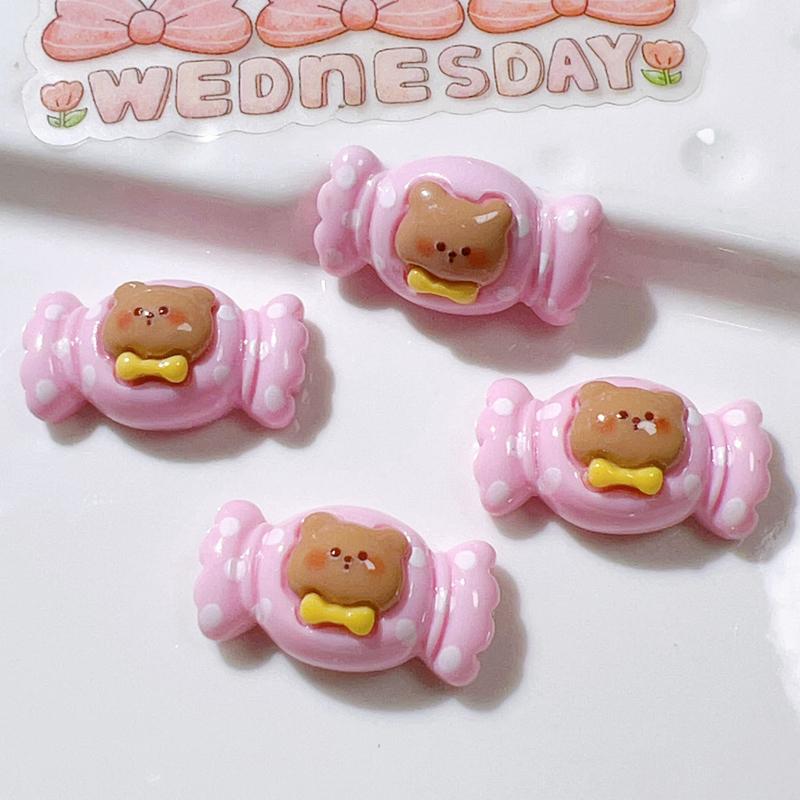 

10 Pcs New Mini Cute Cartoon Bear Cake Ice Cream Series Resin Scrapbook Diy Jewellery Hairpin Decorate Accessories Craft A87