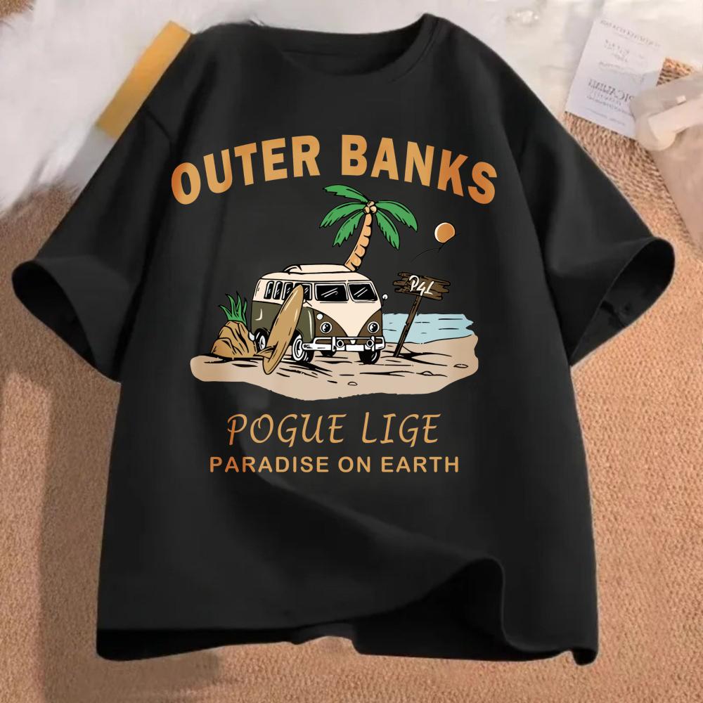 

Womens Casual Outer Banks Pogue Life Letter Print Beach Graphic Fashion Casual HipHop Sweatshirt Harajuku Unisex T Shirt 4XL