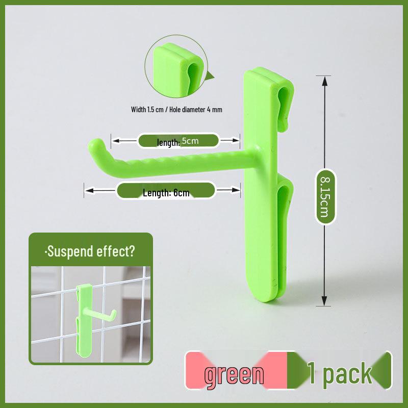 Nail-Free Grid Panel Hook for Wire Mesh Shelves - No-Drill Wall Storage Hooks for Kindergarten Display