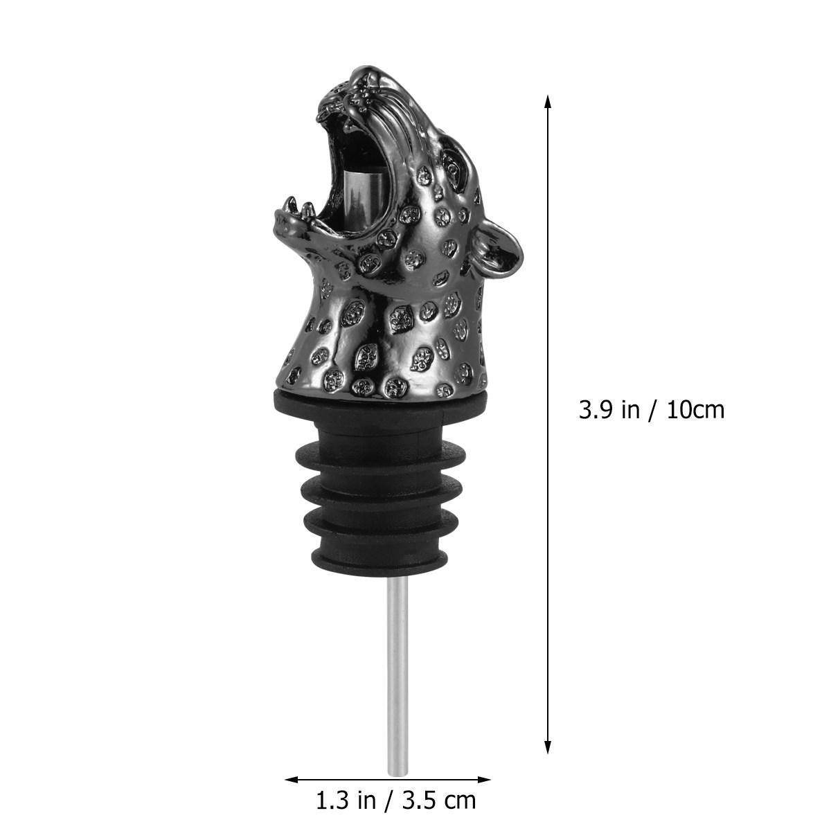 Alloy Leopard Head Shape Wine Pourer Stoppers Bottle Stopper For Home Party Golden Beverage Dispenser Kitchen Bar Tool