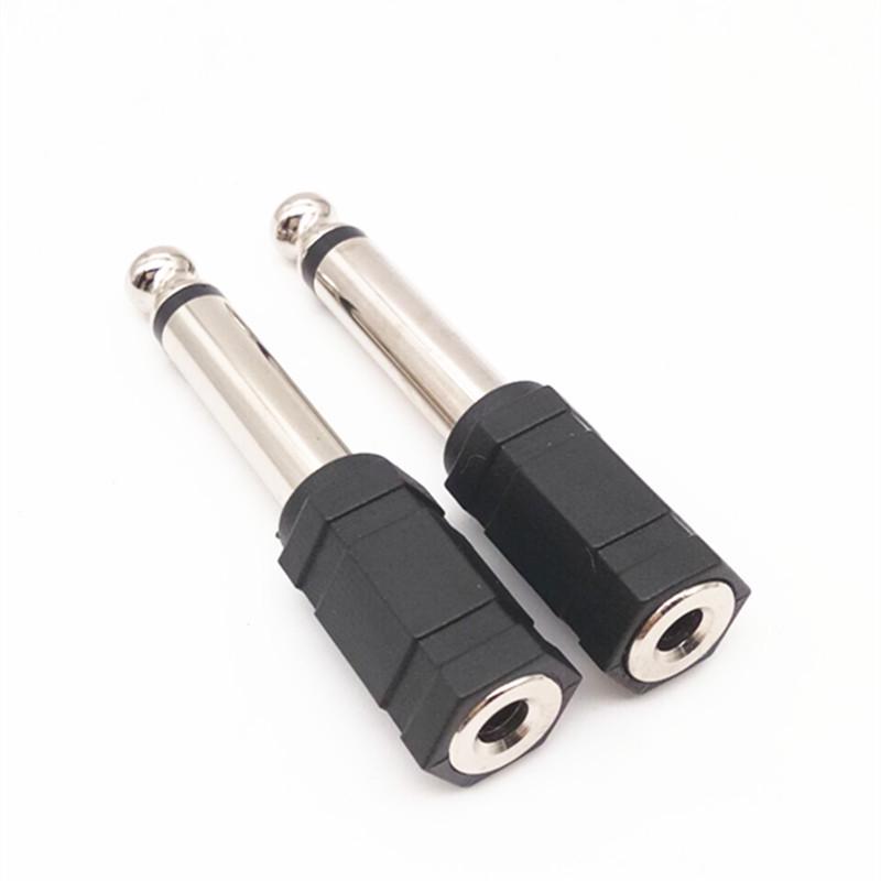 6.5mm Mono to 3.5mm Female Headphone & Microphone Audio Converter Adapter