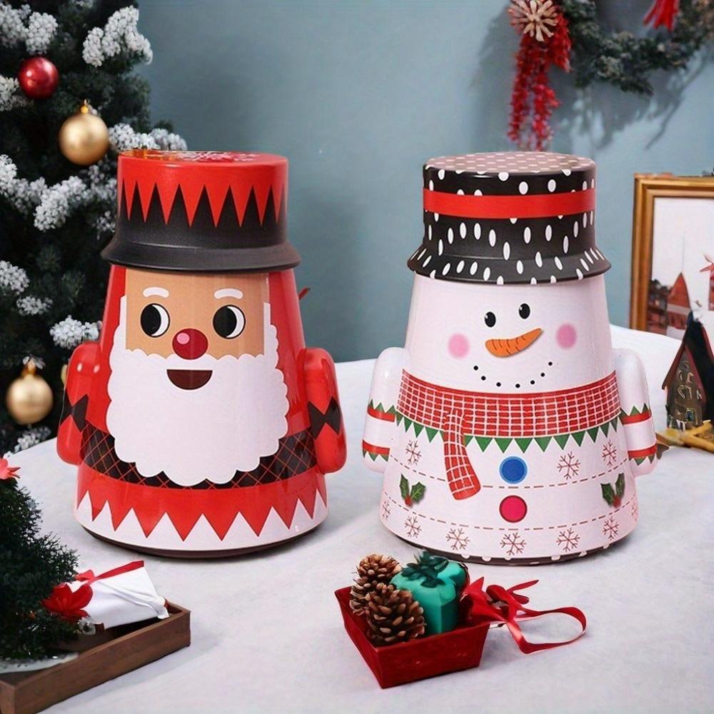 Christmas Cookie Tins with Lids for Gift Giving Small Xmas Tin Containers Round Metal Christmas Tins Empty Cookie Jar