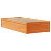 Solid Wood Bed without Mattress Wax Brown 75x190 cm Pine Wood