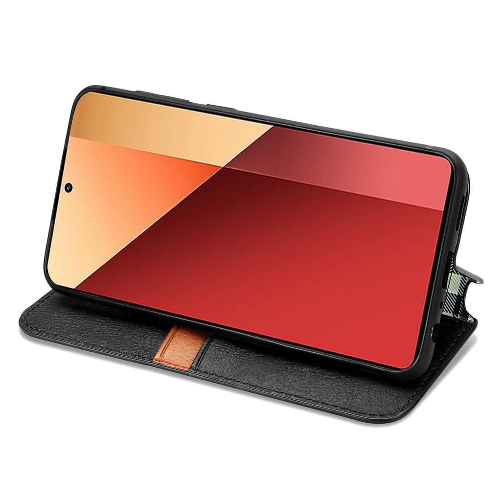 For Xiaomi Redmi Note 13 Pro 4G/Poco M6 Pro 4G PU Leather Case Rhombus Imprint Wallet Stand Phone Cover