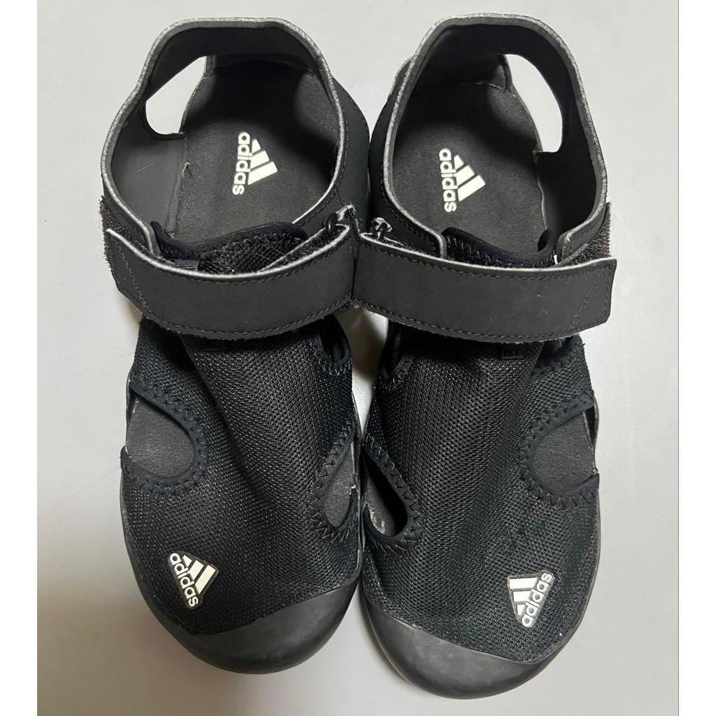 Used adidas kids sandals black 25cm