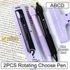 2PCS Fun Rotating Choose Pen ABCD Select Ballpoint Gel Pen Rotating Answer Pen  Stationery Toys