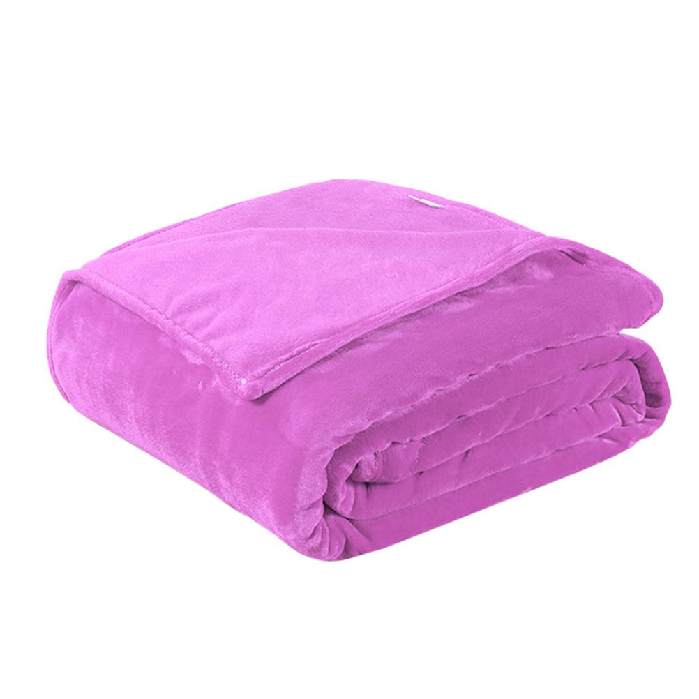 Coral Fleece Blanket 65X93Cm Light Purple Warm Winter Camping Travel Home Use Soft Flannel Blanket