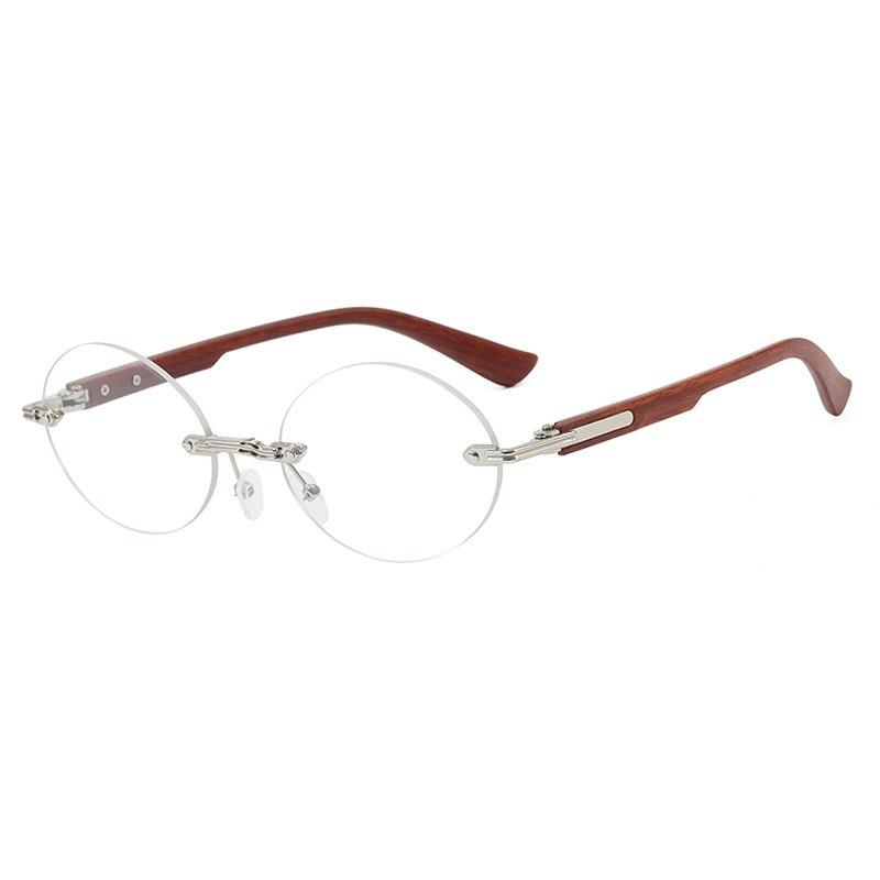 Retro Rimless Sunglasses Women Men Wooden Vintage Pattern Luxury Brand Sun Glasses Fashion Shades Female UV400 Travel Outdoor