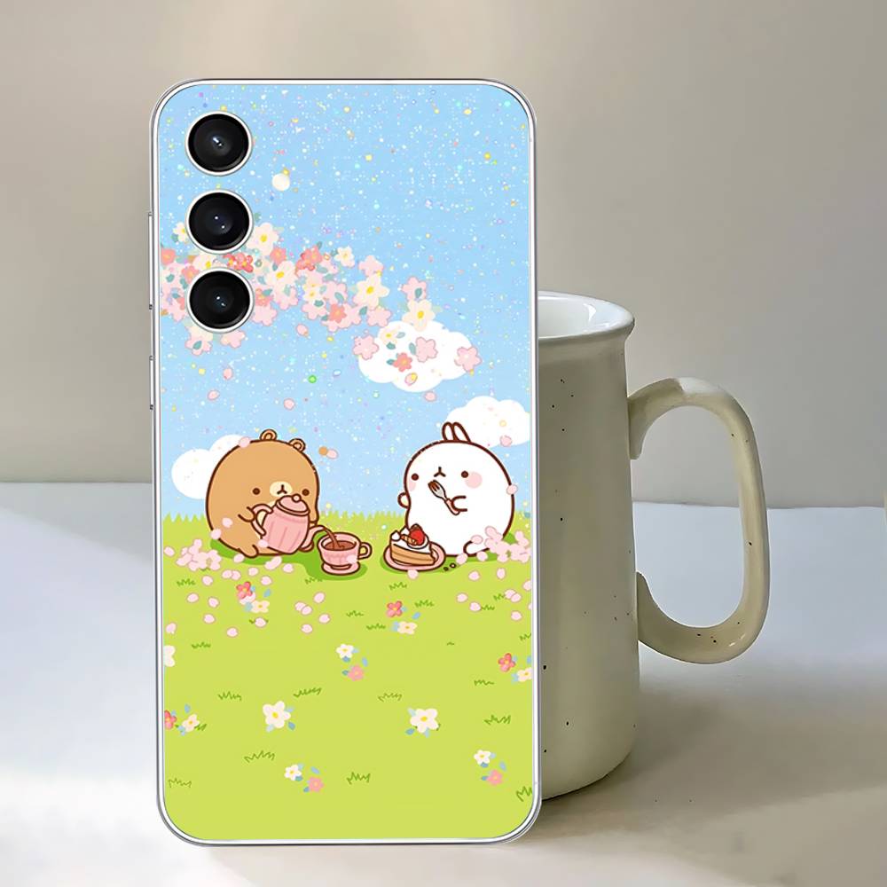 Cute H-Molang-S Phone Case For Samsung Galaxy A52 A12 A51 S21 Edge S22ULTRA S23 S24 S20LITE Plus Ultra Transparent Cover