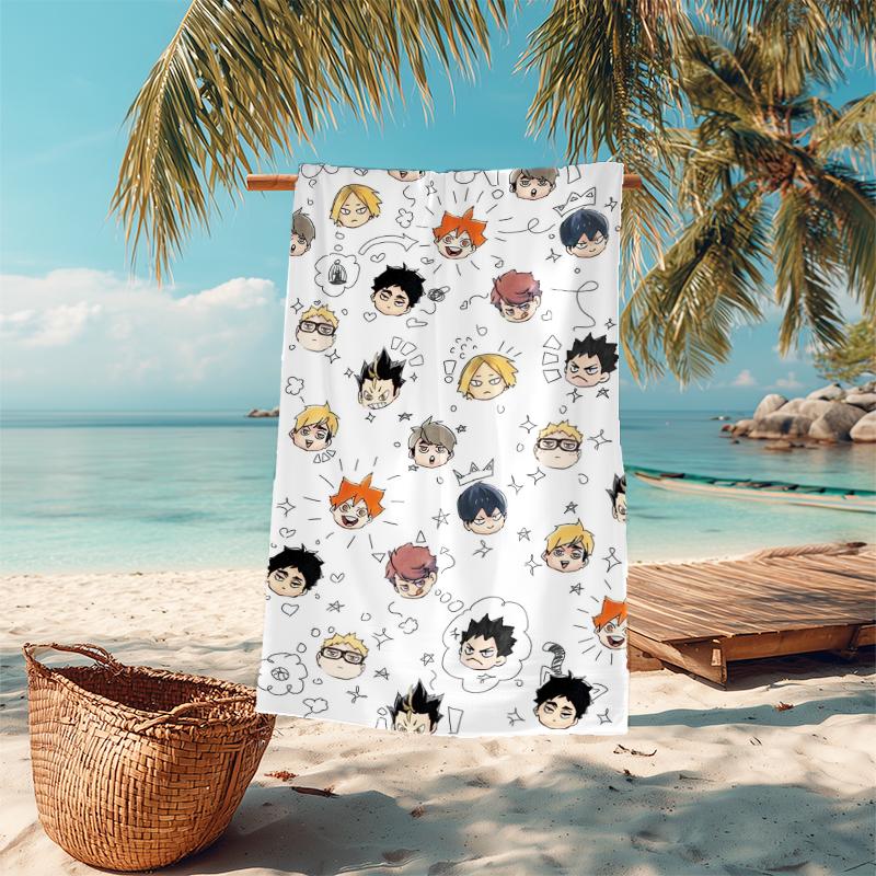 1Pc Haikyuu Volleyball Spirit Beach Towel Microfiber Beach Towel Thin Absorbent For Beach Swimming Yoga Bath Sports 0917149