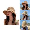 Trendy Ladies Straw Hat With Large Brim And Bow Breathable Sunshade Beach Hat