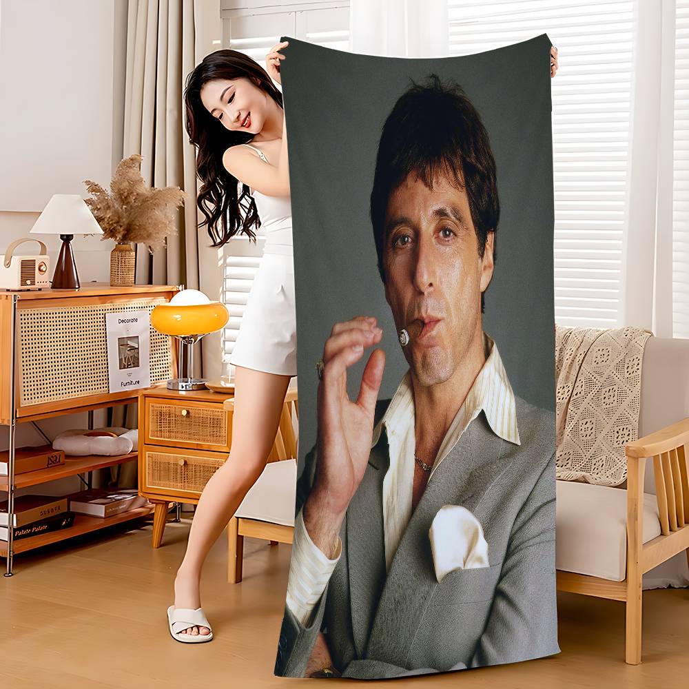 Classic Film S-Scarface Bath Towel Microfiber Soft Water Absorbing Breathable For Girl Kids Decorative Cartoon Beach Towel