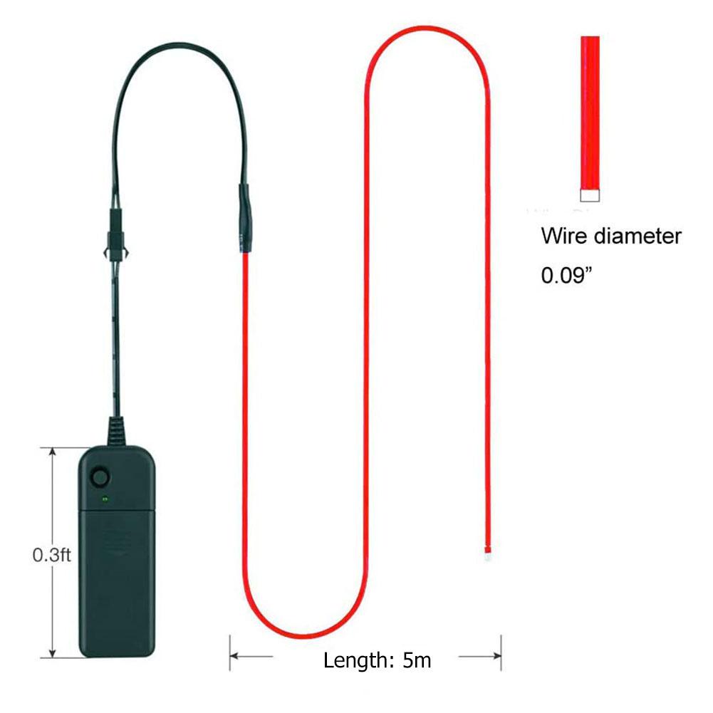 Glow Ultra-bright Flexible Luminous Line Rope Tube Neon Battery Box Set DIY Costumes Clothing Decor