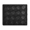 Bottega Veneta Intrecciato Woven Double Fold Calfskin Wallet Women wallet Black 743211V63U11000