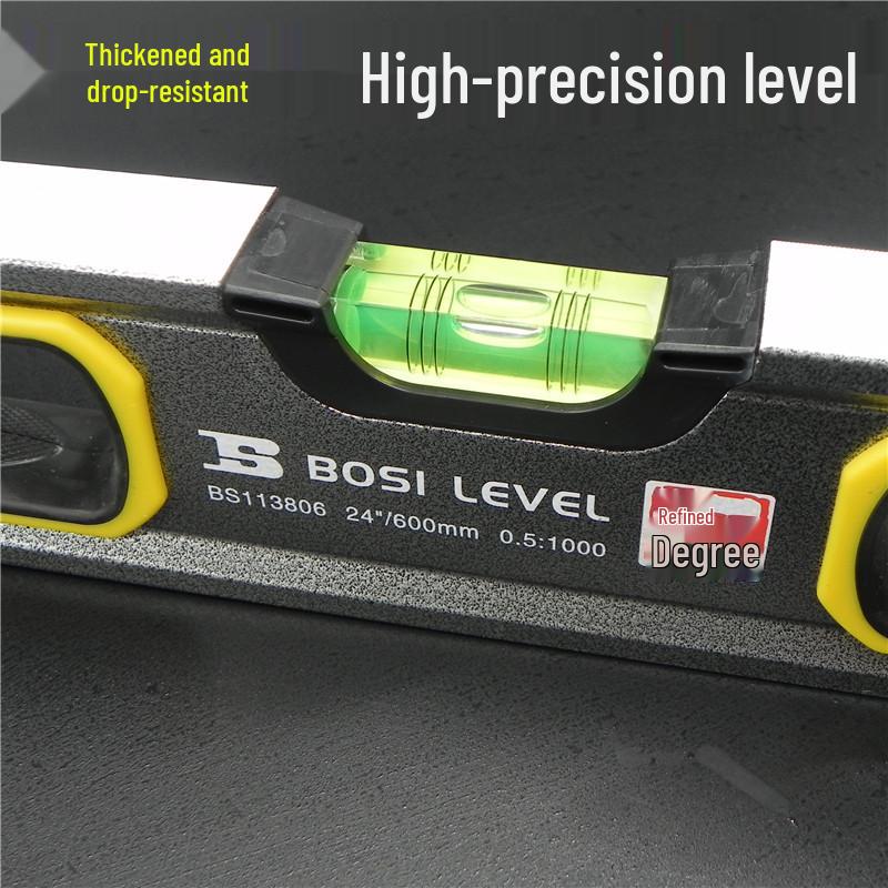 Precision Heavy-Duty Aluminum Magnetic Spirit Level - Industrial Grade, Multi-functional for Home Decoration 600MM Magnetic Level