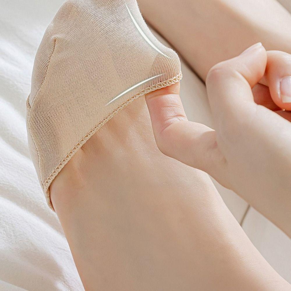 Elastic Half Feet Socks Soft Cotton Hosiery Sock Slippers Toe Socks Non-slip