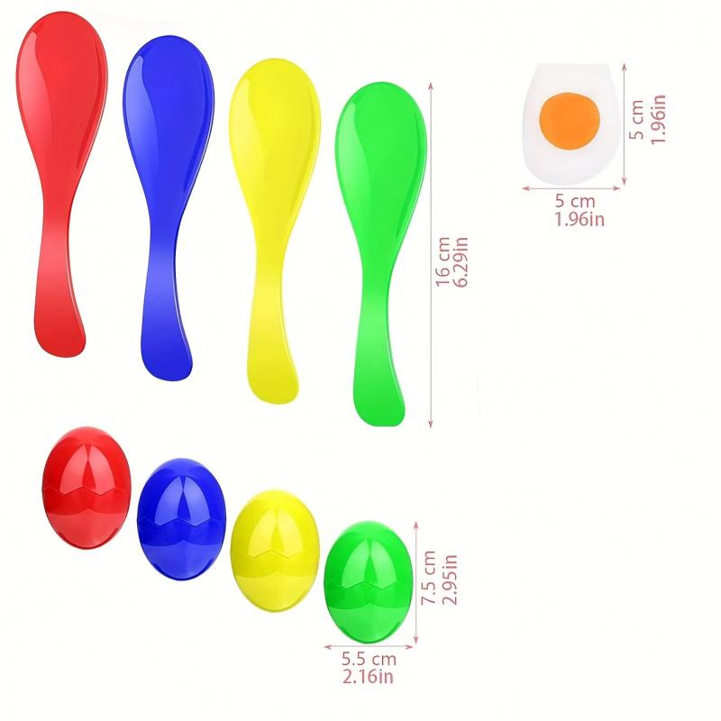 Easter Egg and Spoon Race Game Set with Egg Yolk-Outdoor Lawn Relay Race Day Party Game,Suitable for Bachelorette Party Supplies