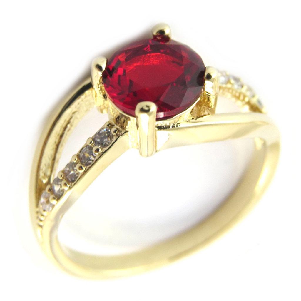Gold Plated Ring 'Sissi' Golden Red