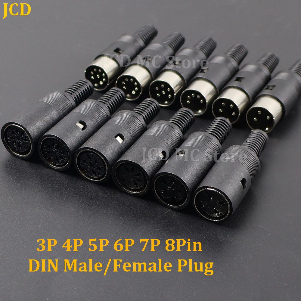 1-10pcs DIN Male/Female 3P 4P 5P 6P 7P 8Pin Plug Jack with Plastic Handle Keyboard Cable Connector Adapter For PS2