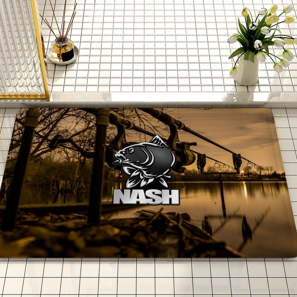 Nash Fishing Logo Mat Bathroom Absorbent Bedroom Door Rug Kitchen Balcony Living Room Entrance Welcome Carpet Home Decoration