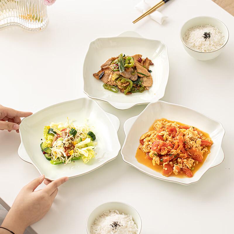 Sushii Celadon Embossed Square Dinner Plates, 9.5-inch Set of 4