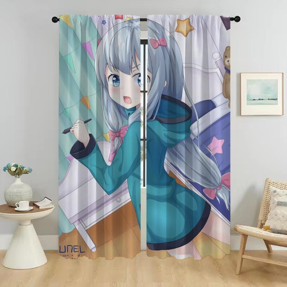 Eromanga Sensei Halloween Decoration Curtains for Living Room Curtain Partition Home Interior Curtains 2 Pieces Shades Kitchen