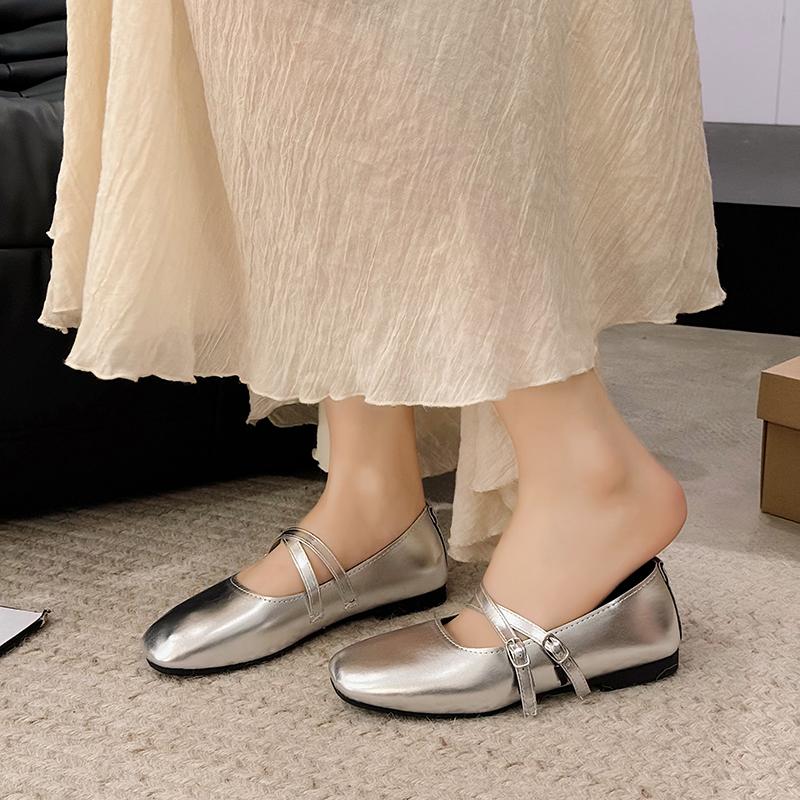 New Square Toe Comfortable Casual and Versatile Spring and Summer Flat Shoes Elegant and Fashionable Retro Women's Shoes