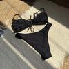 Sexy Bikini Set Damen Raffung vorne Schnalle Push Up Hohe Taille Badeanzug Sommer Badeanzug Zweiteilige Bademode