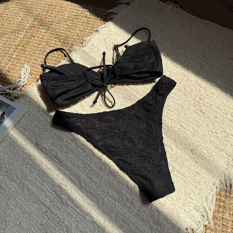 Sexy Bikini Set Damen Raffung vorne Schnalle Push Up Hohe Taille Badeanzug Sommer Badeanzug Zweiteilige Bademode