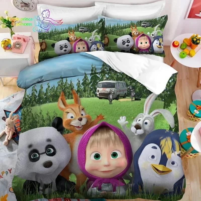 

Комплект постельного белья с рисунком аниме-медведя 3D, пододеяльник, одеяло, комплект постельного белья, наволочка, размер King Queen Twin для мальчиков и девочек для взрослых 140x210cm 2pcs