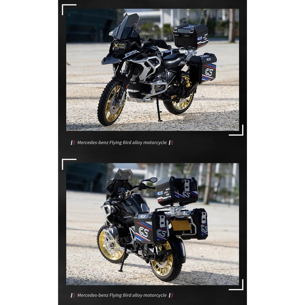 Simulation 1/10 Scale BMW R 1250 GS Adventure Alloy Motorbike Model Children Alloy Motorcycle Model Toy Collection Home Decor