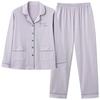Double-sided 100% Cotton Pajamas Women's Spring and Autumn Long-sleeved Plus Size Cardigan Young and Middle-aged Ladies Cotton Suit Home Service