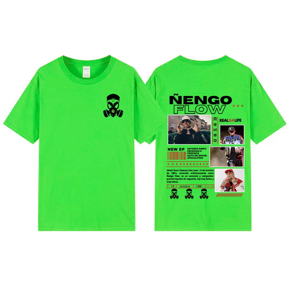 Rapper Nengo Flow Real G4 Life Tour Graphic T Shirt Unisex Vintage HipHop Pop Music T-shirt Fashion Oversized 100% Cotton Tshirt