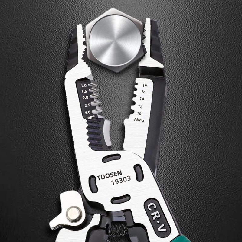 1pc Electrician's Wire Cutting Pliers, Multi-Purpose Wire Stripping Tool, High Carbon Steel Vise