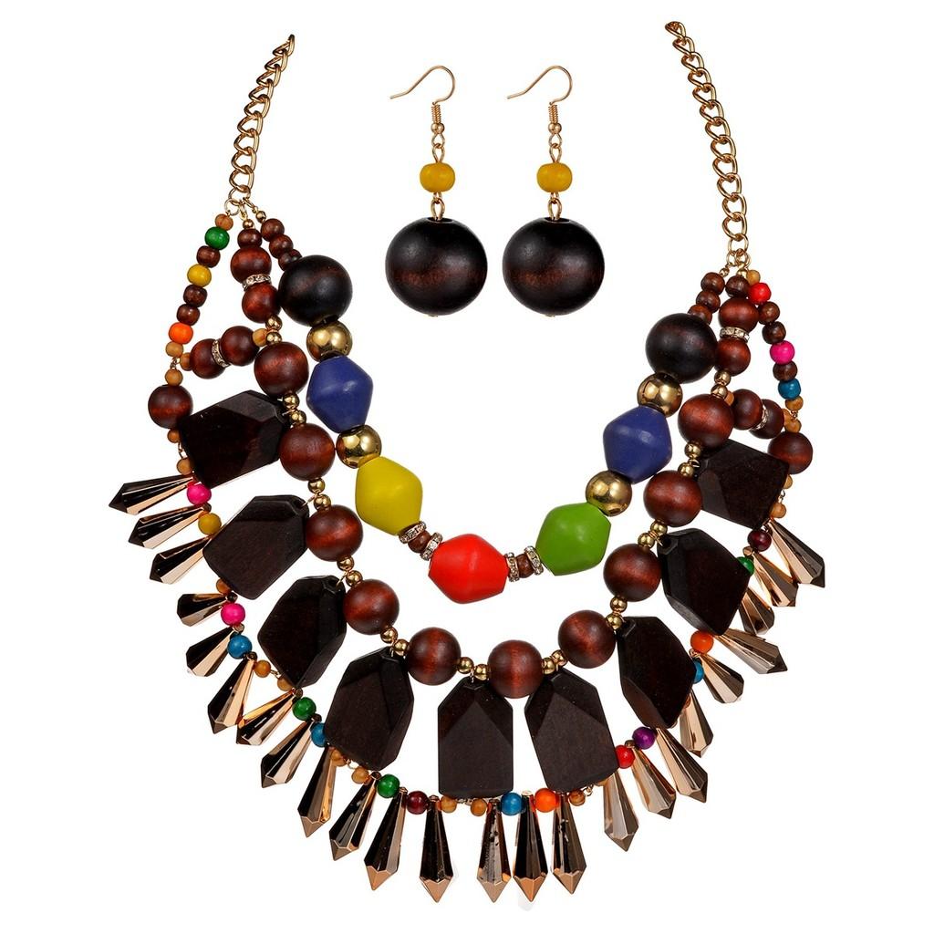 Bohemian Unisex Style Beaded Jewelry Set With Alloy Pendant And Drop Shapes For Summer Wardrobe