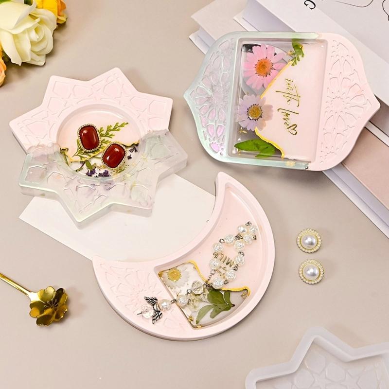 Dome Shaped Silicone Mold Middle Eastern Design Crystal Epoxy Moon Decors Crafting Tool Reusable