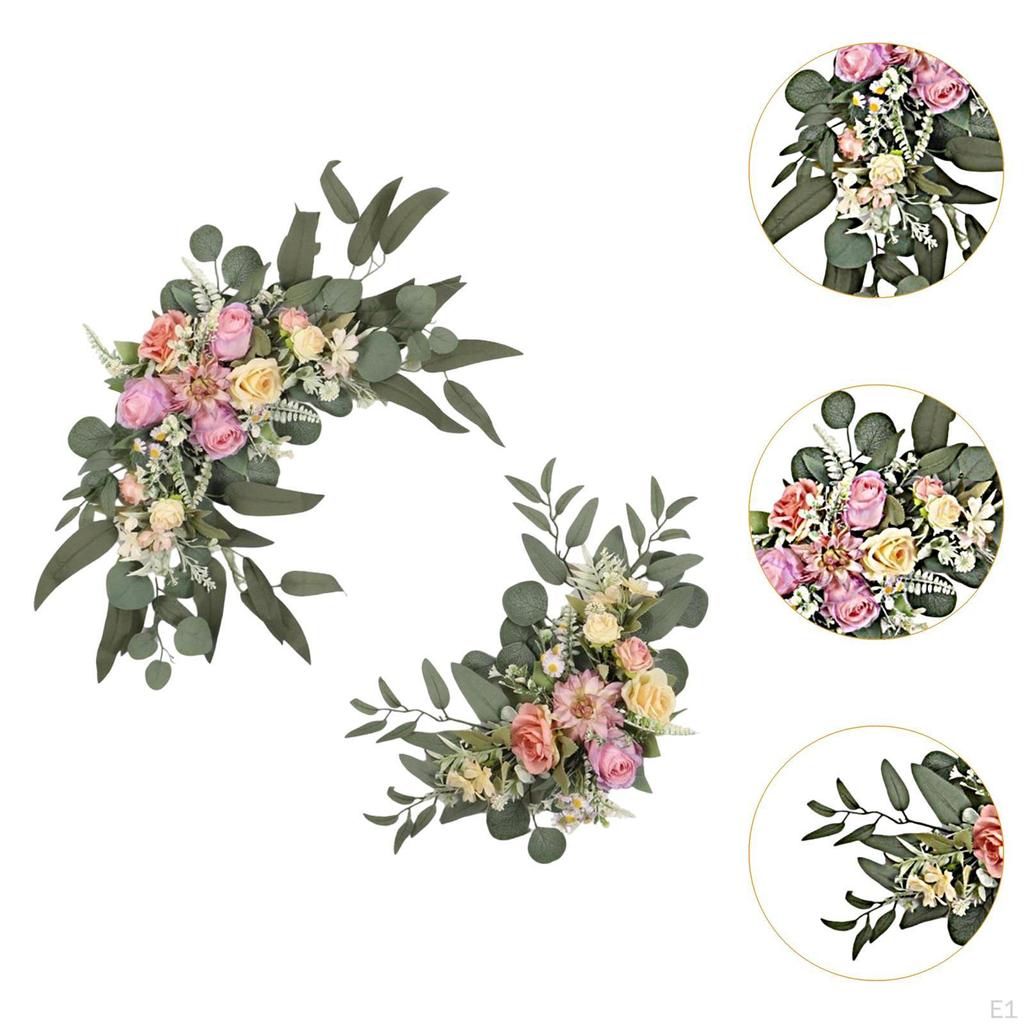 2 Pieces Artificial Flowers Wedding Floral Swag Arrangement Elegant Decoration for Valentines