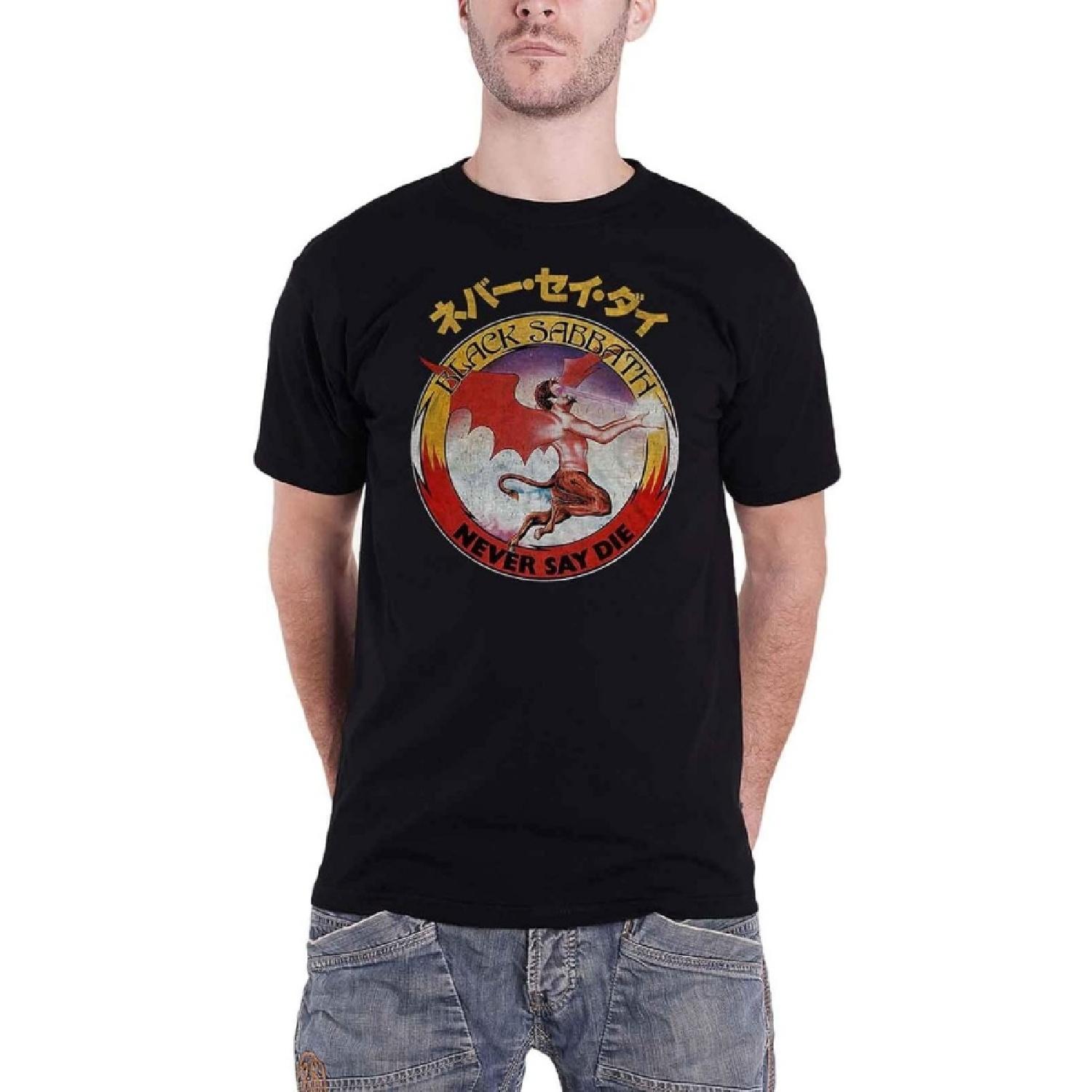 Black Sabbath T Shirt Never Say Die Japanese Logo New Official Unisex Black Size M XXXXXL разноцветный