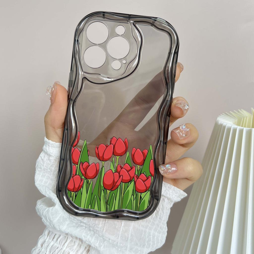 LZ16 Flower Clear Soft Wave Phone Cases for iPhone 15 13 Pro Max 12 Mini 14 8 Plus XS Max XR 6 Protection Back Cover